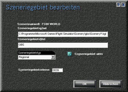 Szeneriegebiet bearbeiten